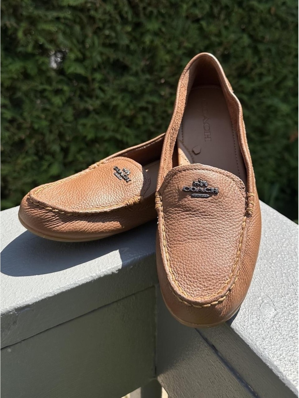 Coach Pebbled Leather Marley Driver Loafers